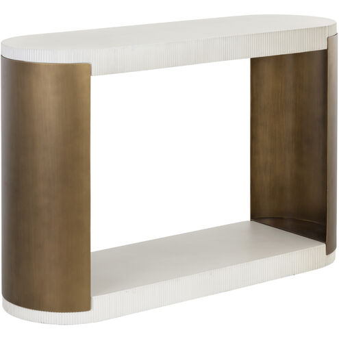 Cavette 50 X 32.5 inch White / Antique Brass Outdoor Console Table